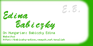 edina babiczky business card